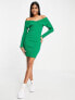 Фото #3 товара Miss Selfridge foldover rib knit dress in green