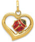 ფოტო #1 პროდუქტის Ladybug Heart Charm Pendant in 14k Gold