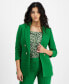 Фото #1 товара Women's Faux Double-Breasted Ruched-Sleeve Blazer, Created for Macy's