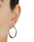 Фото #2 товара Cubic Zirconia Twist Medium Hoop Earrings in Sterling Silver & 14k Gold-Plate, 1.25"