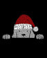 Men's Christmas Peeking Dog Printed Word Art T-shirt