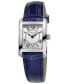 ფოტო #1 პროდუქტის Women's Swiss Classics Carrée Blue Leather Strap Watch 23x21mm