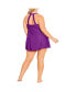 Фото #3 товара Plus Size Hi Back Swim Dress