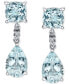 ფოტო #2 პროდუქტის Aquamarine (4-1/10 ct. t.w. ) & Diamond Accent Drop Earrings in Sterling Silver