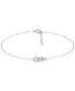 ფოტო #1 პროდუქტის Cubic Zirconia Graduated Three Stone Chain Link Ankle Bracelet in Sterling Silver, Created for Macy's