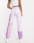 Фото #3 товара JJXX colour block straight leg jeans in purple