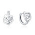 Romantic silver earrings with hearts E0000162