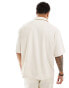 ASOS DESIGN oversized revere towelling shirt in ecru XL - Chest 44 - фото #4