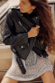 Faux leather biker jacket