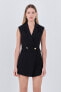 Women's Sleeveless Blazer Romper