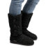 Muk Luks Women's Lilyana Marl Cable Knit Knee Black Comfort High Boots Size 7