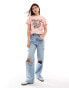 Фото #3 товара Wrangler cowboy logo front print t-shirt in pink