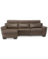 Julius II 3-Pc. Leather Sectional Sofa With 1 Power Recliner, Power Headrests, Chaise And USB Power Outlet