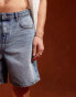 Фото #2 товара ASOS DESIGN standard length denim jorts in vintage light wash blue