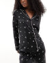 Фото #1 товара Boux Avenue Valentines cherry print revere pyjama top in black