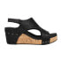 Фото #1 товара Corkys Carley Rhinestone Studded Wedge Womens Black Casual Sandals 30-5316-BCRY