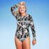 Фото #1 товара Women's Tropical Print Long Sleeve One Piece Swimsuit - Kona Sol