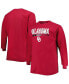 Men's Crimson Oklahoma Sooners Big and Tall Two-Hit Raglan Long Sleeve T-shirt