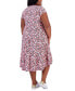ფოტო #2 პროდუქტის Plus Size Floral-Print Tiered Midi Dress