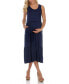 Фото #1 товара Maternity Plus Size Scoop Neck Tiered Midi Dress