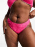 Фото #1 товара COLLUSION Plus floral print towelling bikini brief in pink