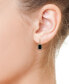 ფოტო #2 პროდუქტის EFFY® Onyx & Diamond (3/8 ct. t.w.) Dangle Hoop Earrings in 14k Gold