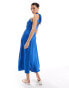 Фото #3 товара Closet London twist front satin midi dress in cobalt