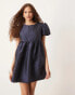 Sister Jane jacquard mini dress in midnight navy