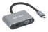 Фото #4 товара Manhattan USB-C Dock/Hub - Ports (x4): HDMI - USB-A - USB-C and VGA - With Power Delivery (87W) to USB-C Port (Note add USB-C wall charger and USB-C cable needed) - All Ports can be used at the same time - Aluminium - Space Grey - Three Year Warranty - Retail Box -