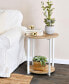 Фото #1 товара Round End Table with Storage Shelf