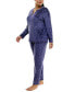 Фото #3 товара Women's 2-Pc. Velour Henley Pajamas Set
