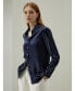 ფოტო #10 პროდუქტის Women's Classic Pearl Button Silk Shirt