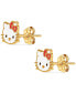 ფოტო #4 პროდუქტის Hello Kitty Enamel Stud Earrings in 10k Gold