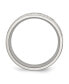 Stainless Steel Brushed Scroll Design Ridged Edge Band Ring