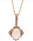 ფოტო #1 პროდუქტის Opal (3/4 ct. t.w.) & Diamond (1/10 ct. t.w.) Halo 18" Pendant Necklace in 10k Rose Gold