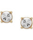 ფოტო #3 პროდუქტის Illusion Stud Earrings in 10k Gold, Created for Macy's