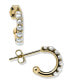 ფოტო #1 პროდუქტის Jac+Jo Women's Modern Pearl Mini Pave Huggies Earring