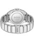 ფოტო #3 პროდუქტის Men's Walker Quartz Basic Calendar Silver-Tone Stainless Steel Watch 41mm