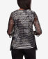 ფოტო #2 პროდუქტის Women's Opposites Attract Floral Mesh Stripe Top