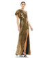 Women's Ieena Ruffled One Shoulder Metallic Evening Gown