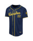 Фото #3 товара Big Boys and Girls Christian Yelich Navy Milwaukee Brewers Alternate Limited Player Jersey