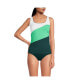 Фото #2 товара Women's D-Cup Chlorine Resistant Square Neck Underwire Tankini Swimsuit Top