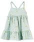 Фото #1 товара Baby Lemon Print Crinkle Jersey Dress 3M