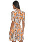 Фото #2 товара Women's Printed Belted A-Line Dress