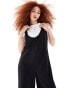 Фото #4 товара ASOS DESIGN 2 in 1 pinny jumpsuit with wide leg in black