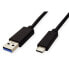 ROTRONIC-SECOMP 11.44.9011 - 1 m - USB A - USB C - USB 3.2 Gen 1 (3.1 Gen 1) - 5000 Mbit/s - Black