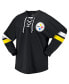 Women's Black Pittsburgh Steelers Spirit Jersey Lace-Up V-Neck Long Sleeve T-shirt