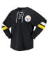 Women's Black Pittsburgh Steelers Spirit Jersey Lace-Up V-Neck Long Sleeve T-shirt 2XL - фото #2