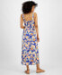 Фото #2 товара Petite's Floral-Print Twist-Detail Maxi Dress