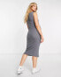 River Island Maternity popper front midi dress in grey